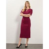 Long Tall Sally Keyhole Fitted Midi Dress - Red