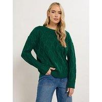 Long Tall Sally Cable Knit Jumper - Green