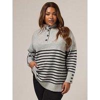 Yours Curve Button Thru Neck Jumper - Black