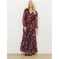 Long Tall Sally Jacquard Maxi Tiered Dress - Black