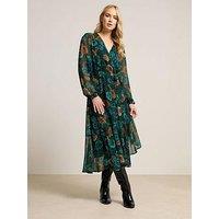 Long Tall Sally Floral Dobby Wrap Midi Dress - Blue