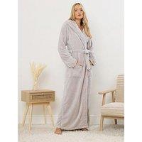 Long Tall Sally Cotton Touch Hood Maxi Robe - Natural