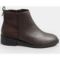 Yours Extra Wide Fit Metal Trim Ankle Boot - Brown