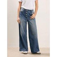 Pixiegirl Petite Button Front Wide Leg Jean