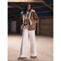 Mint Velvet Tan Reversible Aviator Jacket - Brown