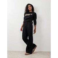 Mint Velvet Pull On Wide Jean - Black