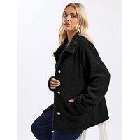 Yours Curve Midi Borg Fleece - Black