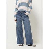 Pixiegirl Petite Stretch Wide Leg Jean - Blue