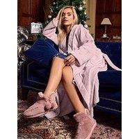 Yours Curve Super Luxe Shawl Maxi Robe - Pink