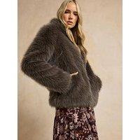 Long Tall Sally Faux Fur Jacket - Brown