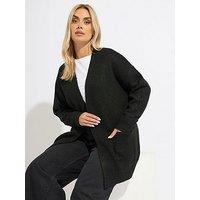 Yours Curve Soft Touch Turn Up Jumper - Black