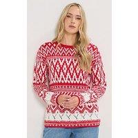 Long Tall Sally Fairisle Jumper - Red