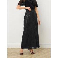 Long Tall Sally Tall Sequin Maxi Skirt - Black