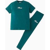 Ellesse Saletta T-Shirt & Legging Set - Dark Green