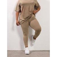 Yours Curve Deep Neutral Legging - Natural