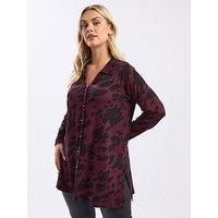 Yours Curve Crimson Shirt - Red