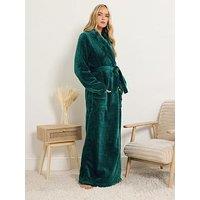 Long Tall Sally Tall Super Luxe Shawl Maxi Robe - Green