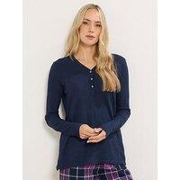 Long Tall Sally Sleeve Waffle Pyjama Top - Blue