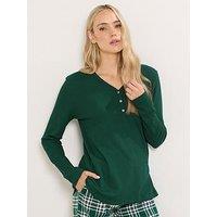 Long Tall Sally Sleeve Waffle Pj Top - Green