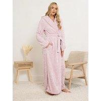 Long Tall Sally Heart Hooded Maxi Robe - Pink