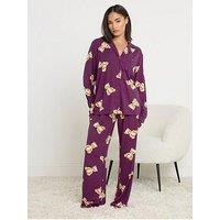 Pixiegirl Petite Soft Touch Teddy Bears Pj Set - Red