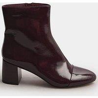 Yours Patent Block Heel Boot - Red