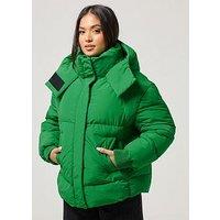 Pixiegirl Petite Short Padded Hooded Jacket - Green