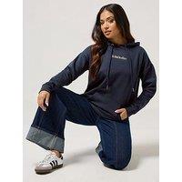 Pixiegirl Petite Feel Good Slogan Hoodie - Blue