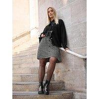 Yours Curve Boucle A Line Button Skirt - Black