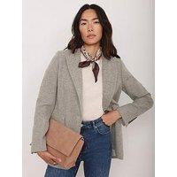 Mint Velvet Neutral Herringbone Blazer - Beige