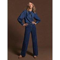 Mint Velvet Dark Indigo Workable Wide Jean - Blue