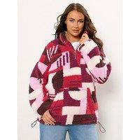 Yours Curve Sherpa Borg Fleece - Print