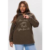 Yours Curve Half Zip Fleece - Brown