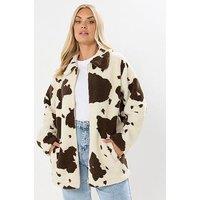 Yours Curve Heavy Borg Zip Thru Fleece - Natural