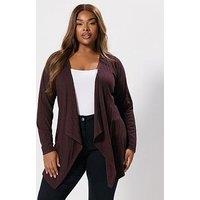Yours Curve Waterfall Cardigan - Purple