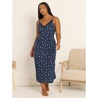 Yours Curve Soft Touch Midaxi Chemise - Blue