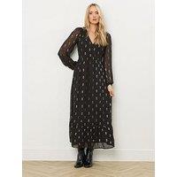 Long Tall Sally Sequin Spot Smock Midaxi Dress - Black