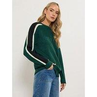Long Tall Sally Side Stripe Jumper - Green