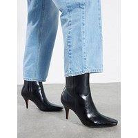 River Island Chisel Toe Heeled Ankle Boot - Black