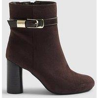 River Island Round Heeled Buckle Boot - Brown