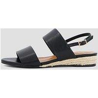 The Very Collection Low Strappy Wedge Sandal - Black