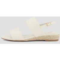 The Very Collection Wide Fit Low Strappy Wedge Sandals - Cream