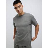 River Island Slim Interlock Bonded Short Sleeve T-Shirt - Khaki