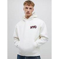 River Island Nyc Applique Hoodie - Cream