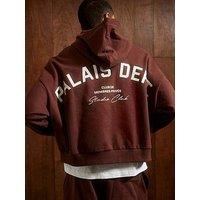 River Island Palais Dept Hoodie - Dark Brown