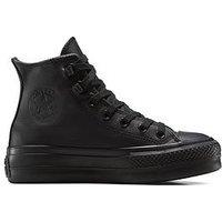 Converse Womens Chuck Taylor All Star Hi Lift Platform Leather - Black