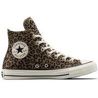 Converse Womens Chuck Taylor Hi All Star All Over Leopard Print - Brown