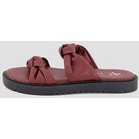 The Very Collection Wide Fit Comfort Knotted Slider Sandal - Burgundy