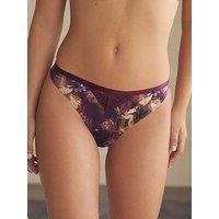 B By Ted Baker Satin And Lace Hi-Leg Briefs - Purple