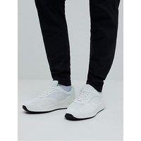 River Island Mixed Texture Trainer - White